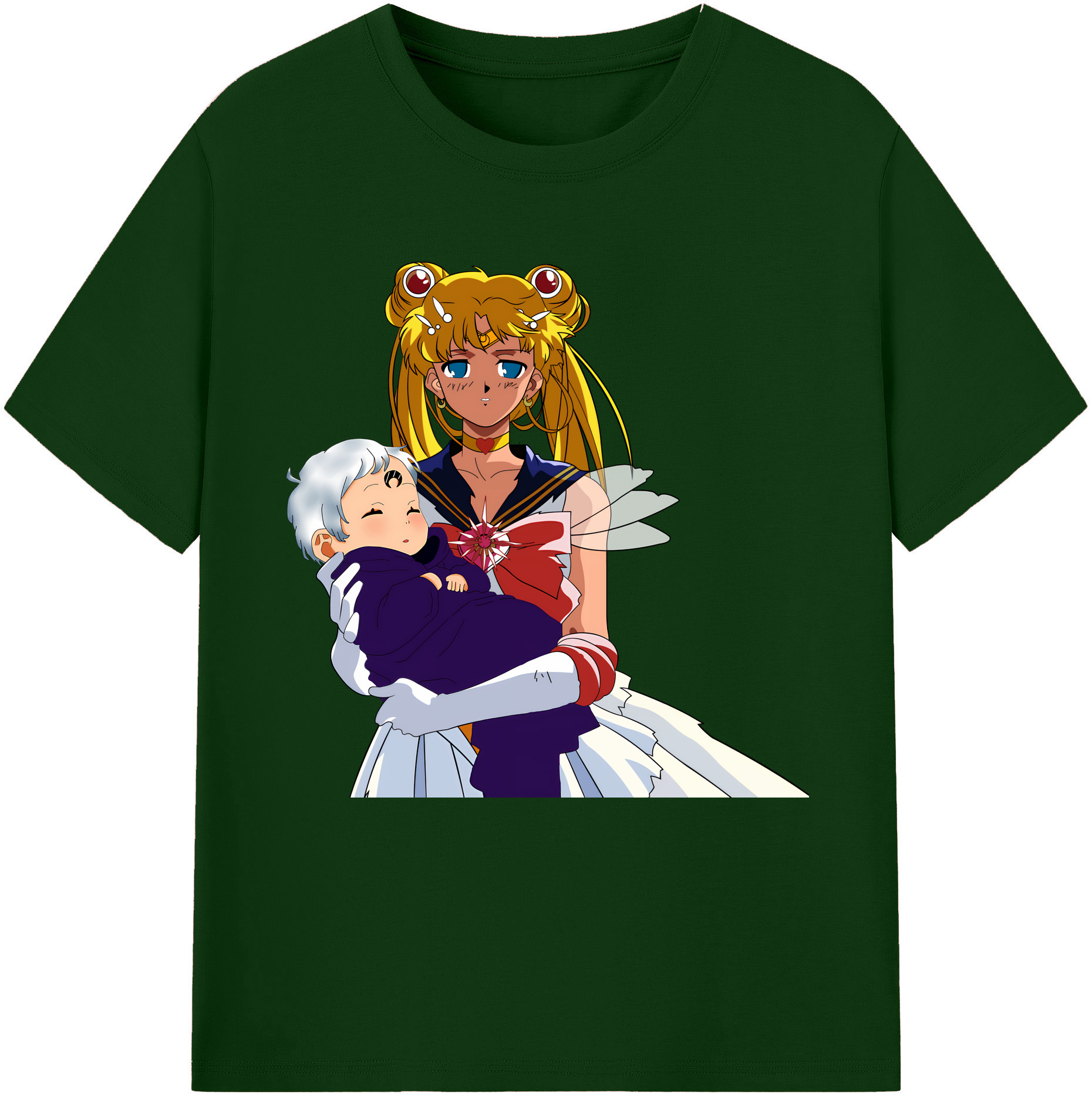 （画像用） 美少女戦士セーラームーン 月野 うさぎ つきの うさぎ Sailor Moon Tsukino Usagi 綿100％半袖Tシャツ（フロントプリント）